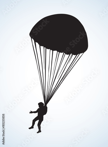 Parachutist. Vector drawing