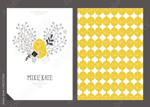 loft temlate invitation with handrawn graphic elements