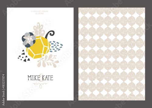 loft temlate invitation with handrawn graphic elements
