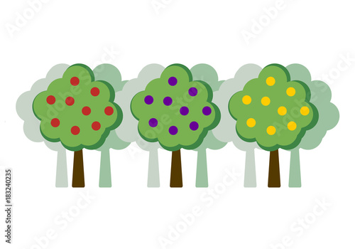 Orchard concept flat vector illustration