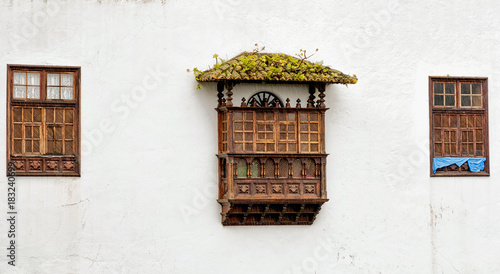 Balcón tipico de canarias en icod de los vinos