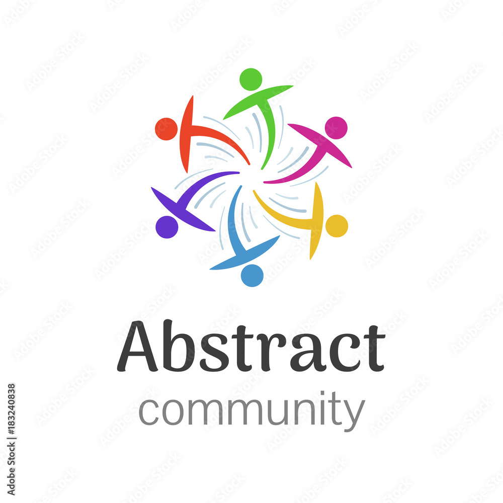 Global people symbol. Abstract community logo design