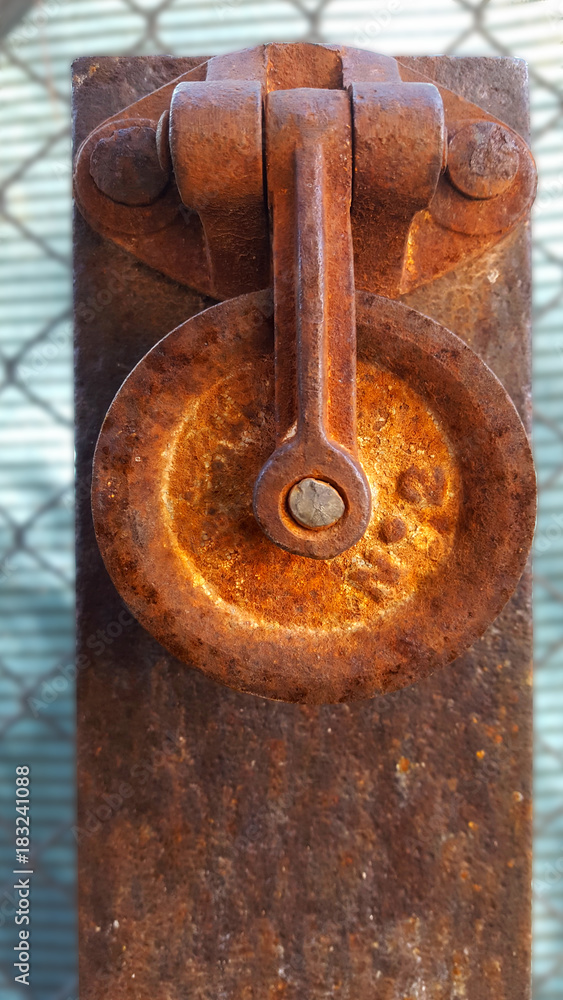 Rusty pulley wheel