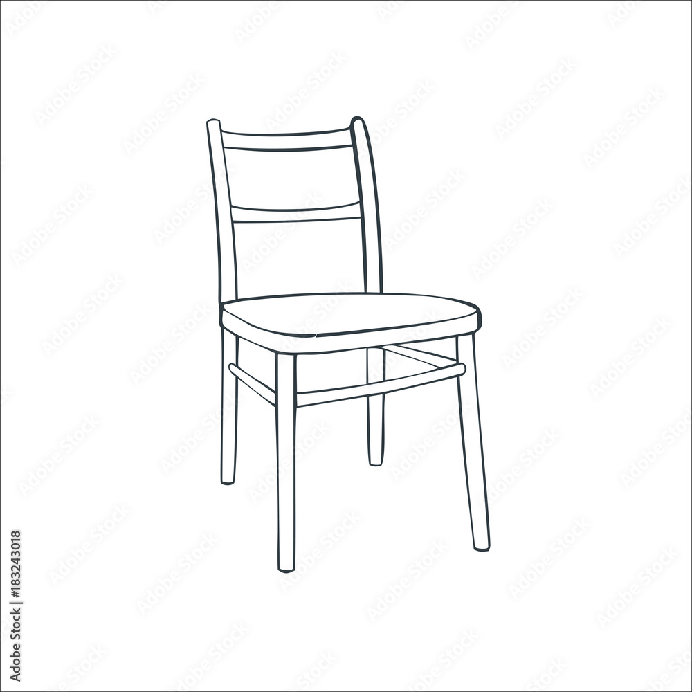 Wooden chair icon. illustration Wooden chair icon. illustration