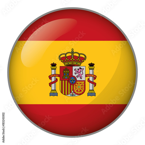 Icon representing button flag of Spain. Ideal for catalogs of institutional materials and geography