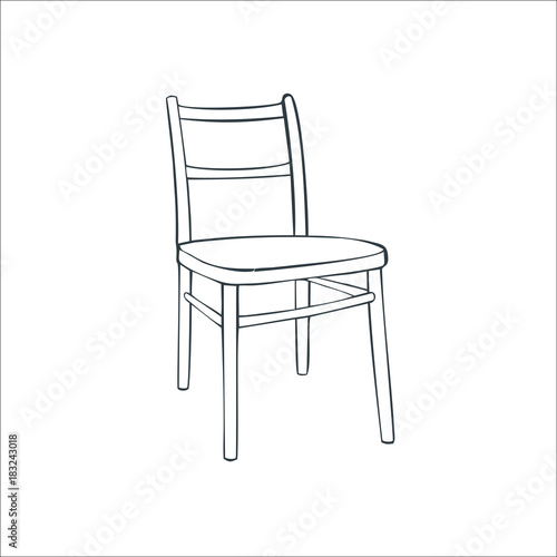 Wooden chair icon. illustration