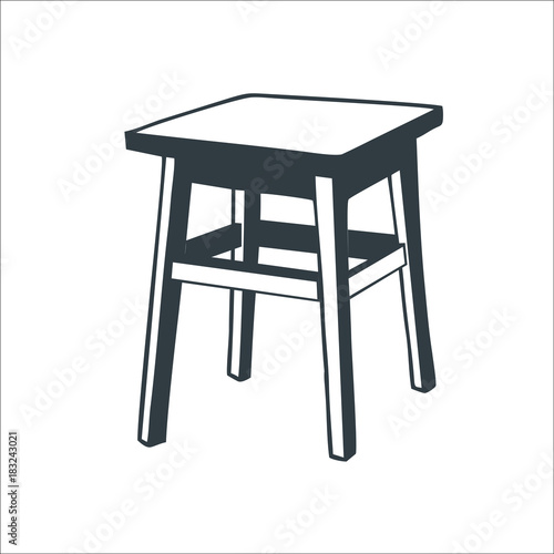 Wooden chair icon.  illustration