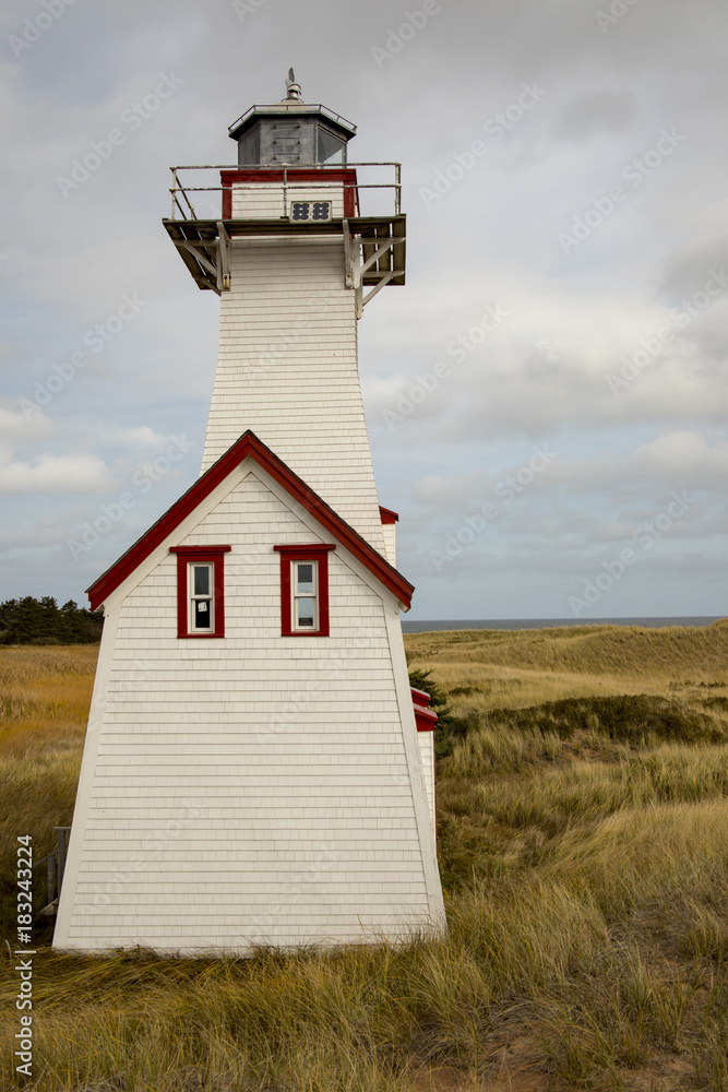 Historic wooden lighthouse, Prince Edward Island, Canada Historic wooden lighthouse, Prince Edward Island, Canada