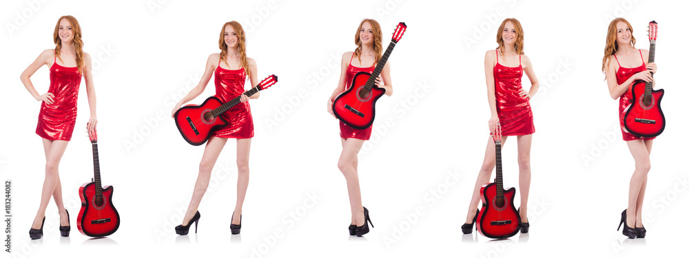 Guitar player isolated on white Guitar player isolated on white
