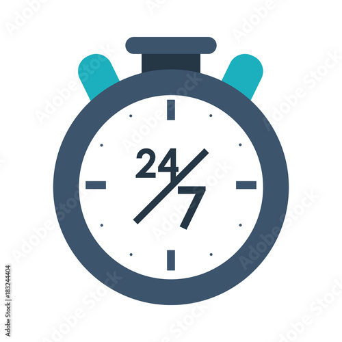 Twenty four hours seven days service symbol icon vector illustration graphic design