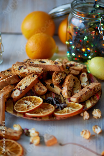 Cookie biscotti with citrus. The atmosphere of warmth and coziness.