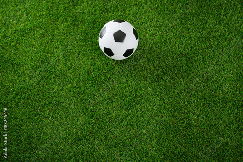 Soccer ball on green turf © bohbeh
