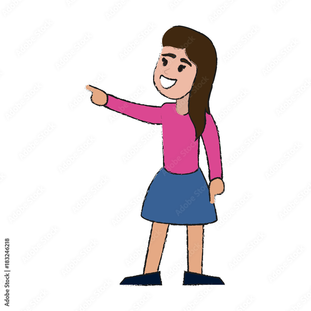 Young woman happy cartoon icon vector illustration graphic design Young woman happy cartoon icon vector illustration graphic design