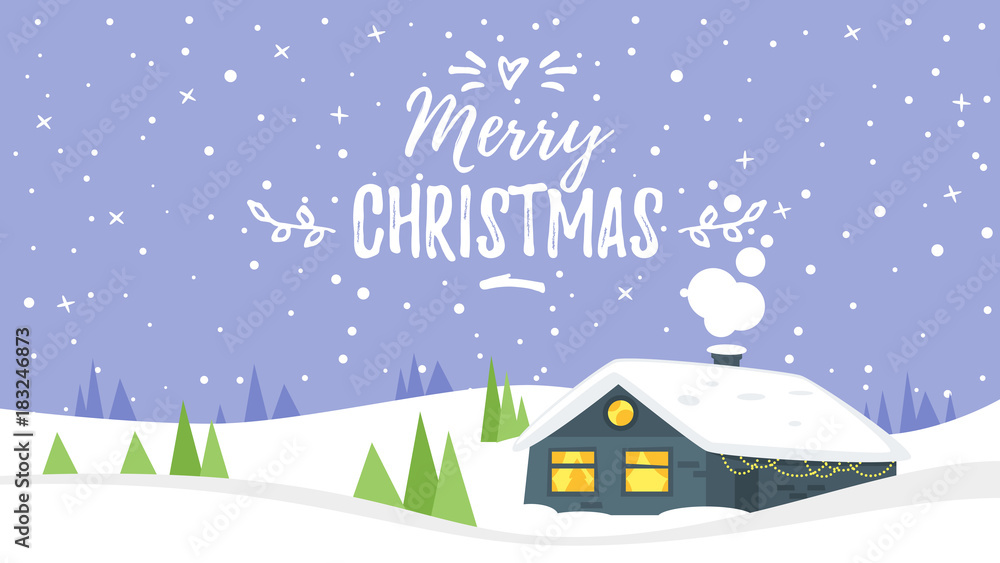 winter background with house winter background with house