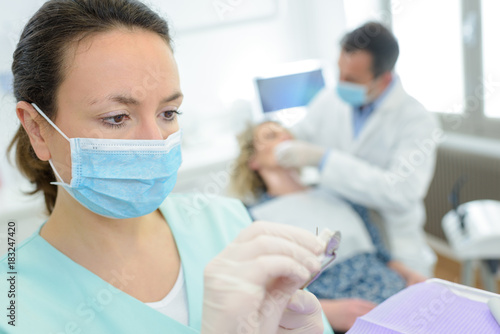female dentist at consultation