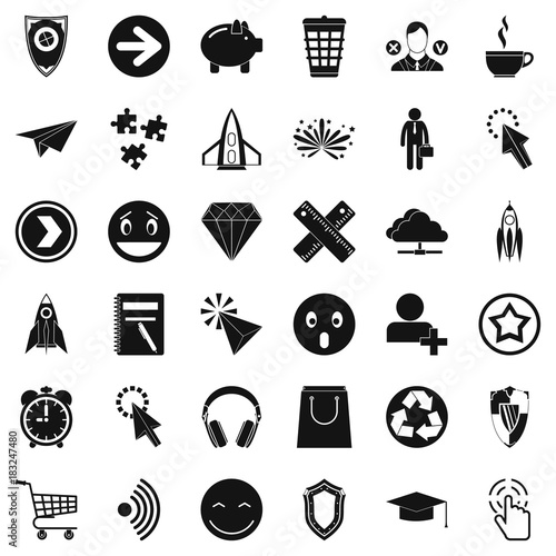 Help in internet icons set, simple style
