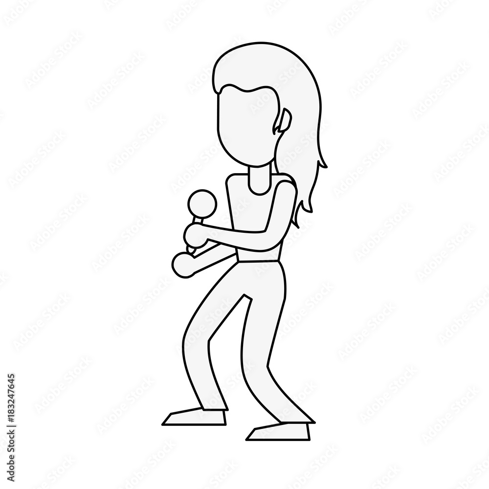Young woman happy in karaoke cartoon icon vector illustration graphic design Young woman happy in karaoke cartoon icon vector illustration graphic design