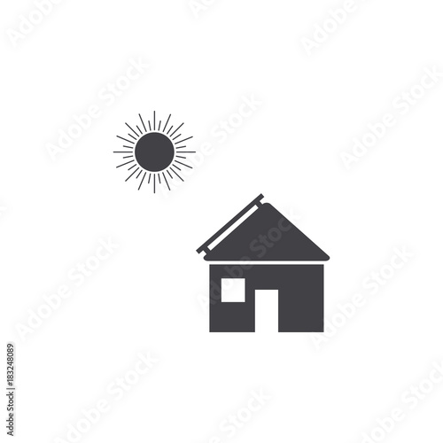 Solar Energy in house icon