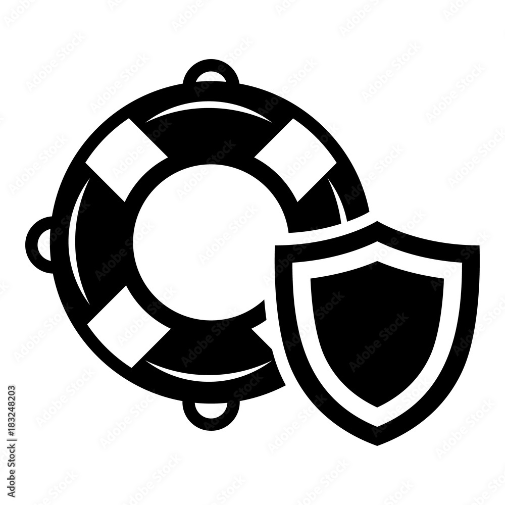 Lifeguard protection icon, simple black style Lifeguard protection icon, simple black style