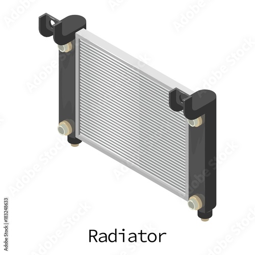 Radiator car icon, isometric 3d style