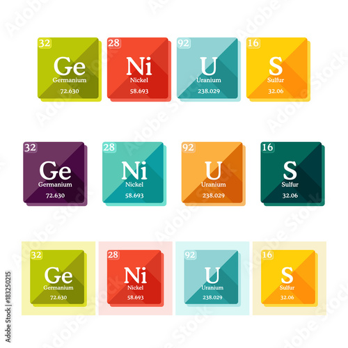 Word Genius formed of the elements of periodic table.