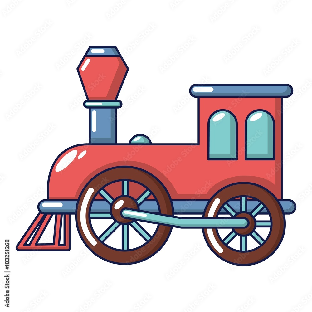 Old train icon, cartoon style Old train icon, cartoon style
