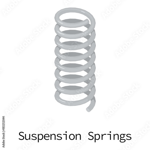 Suspension spring icon, isometric 3d style