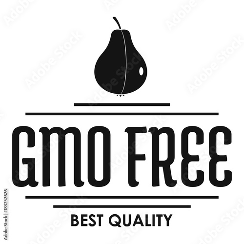 Gmo free bio logo, simple black style