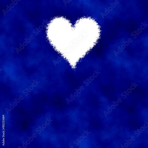 Deep royal blue design with heart shape