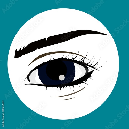 Eye on white background. Eyes art. Woman eye. The eye logo. Eyes art. Human eye close up - vector.
