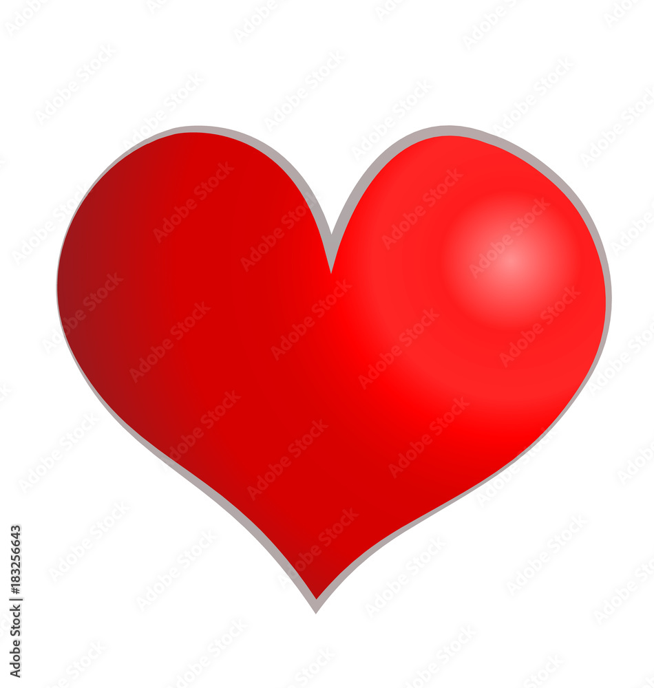 Red heart isolated on white background icon Red heart isolated on white background icon