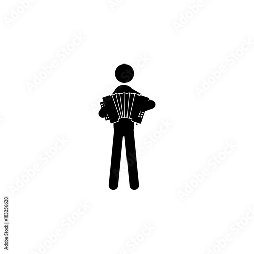 Man playing accordion icon. Silhouette of a musician icon. Premium quality graphic design. Signs, outline symbols collection icon for websites, web design, mobile app