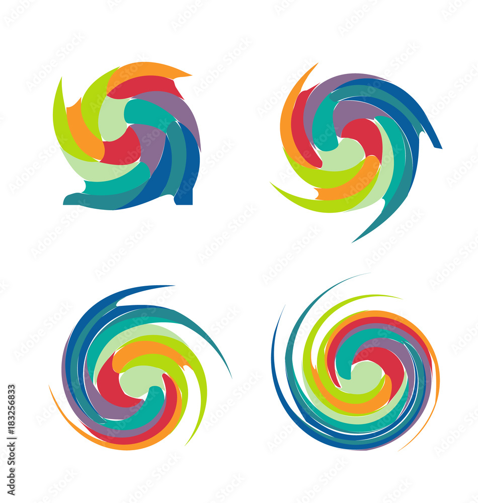 Abstract colorful swirly set Abstract colorful swirly set