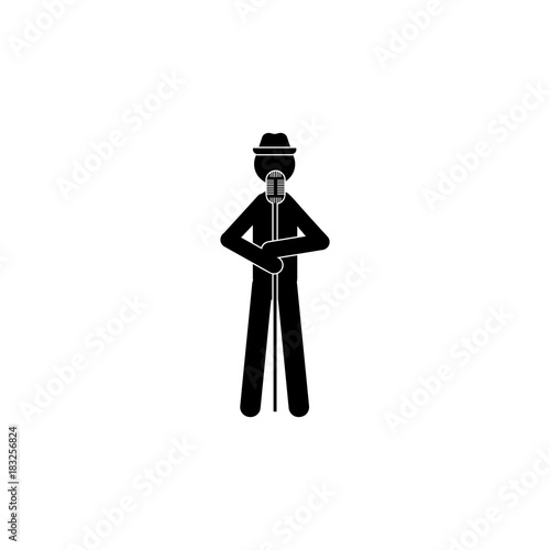 jazz singer icon. Silhouette of a musician icon. Premium quality graphic design. Signs, outline symbols collection icon for websites, web design, mobile app