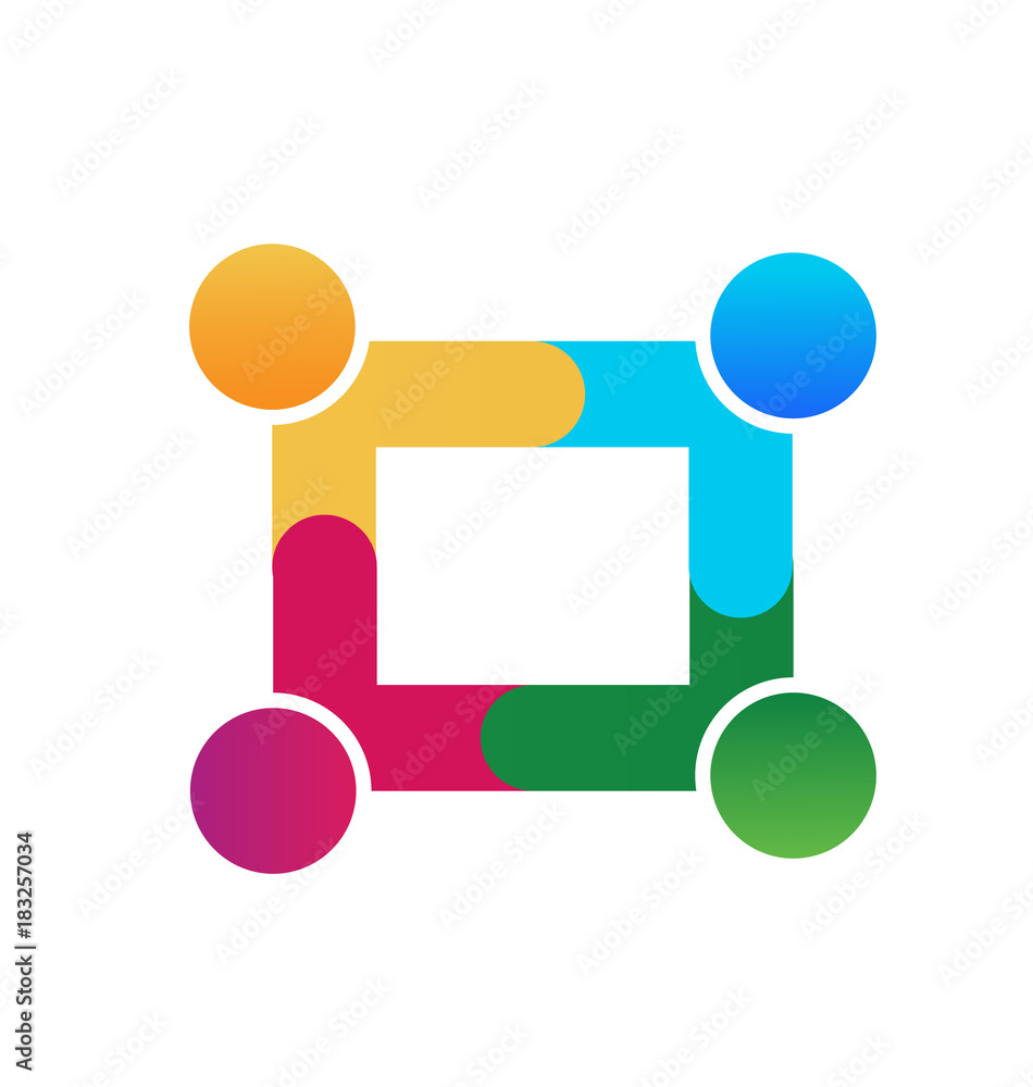 Business teamwork people, square shape icon Business teamwork people, square shape icon