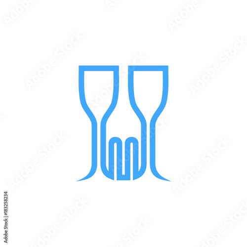 Glass and Fork Logo Vector