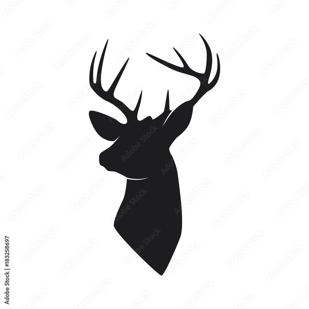 Obraz premium sylwetka głowy jelenia