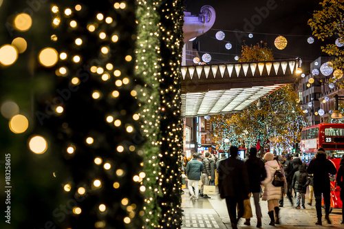 Photography Oxford street in Christmas time, London