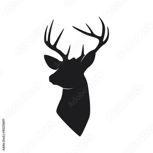 silhouette head deer Fotobehang