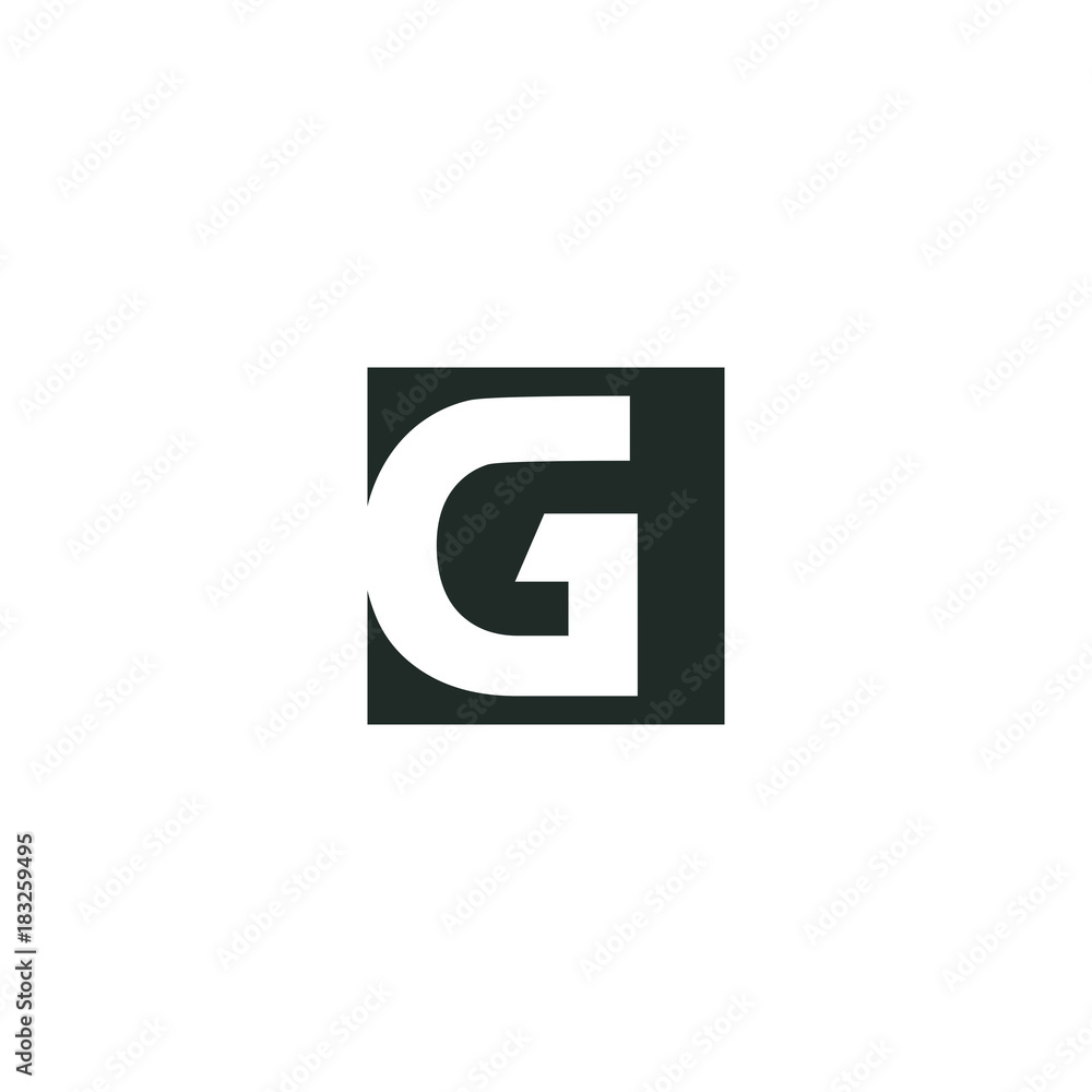 G Initial Letter on Black Square Logo Vector G Initial Letter on Black Square Logo Vector