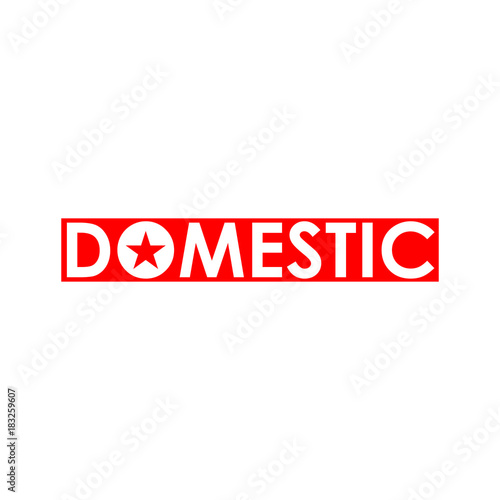Domestic Word with Red Star Logo Vector
