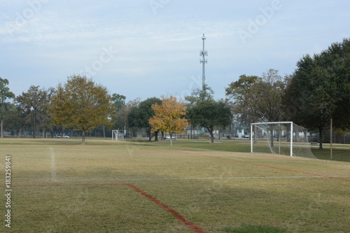 Soccer field in fall
