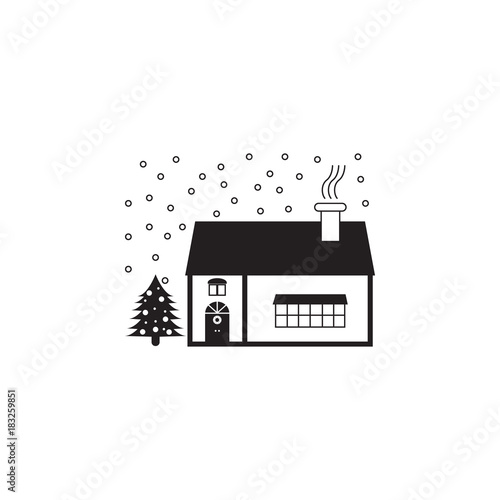 Christmas decoration house icon. Winter element. Premium quality graphic design. Signs, outline symbols collection, simple icon for websites, web design, mobile app photo