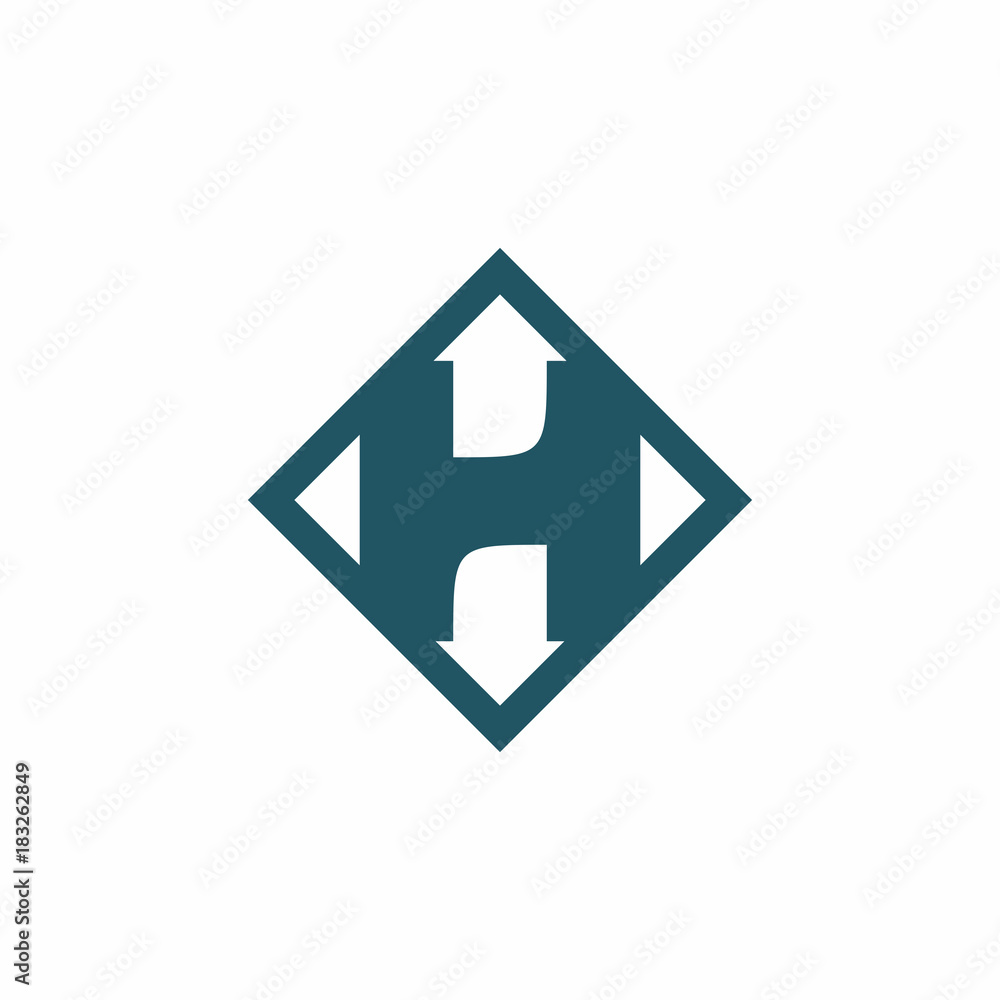 H Letter Initial on Shape Polygon Logo Vcctor H Letter Initial on Shape Polygon Logo Vcctor