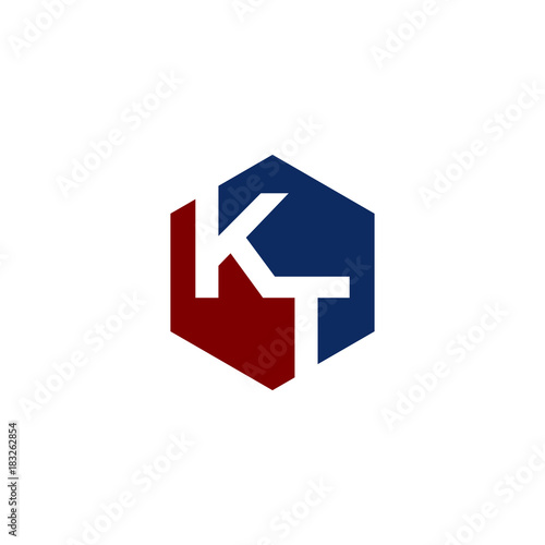KT Initial Letter Logo Vector