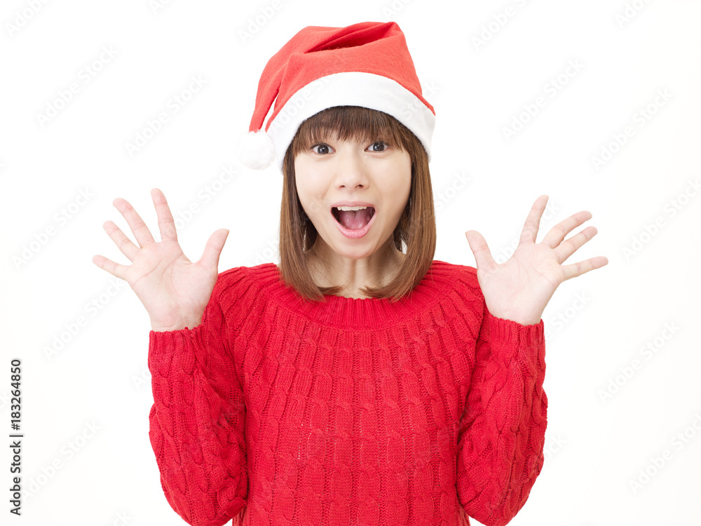 女性 クリスマス 驚き 女性 クリスマス 驚き