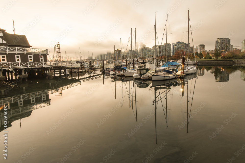 sunrise in vancouver by stanley park