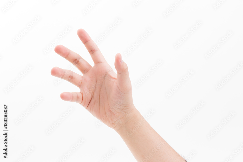 Man hand isolated on white background, clipping path Man hand isolated on white background, clipping path