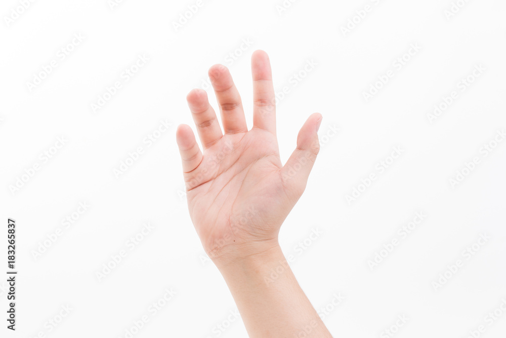 Man hand isolated on white background, clipping path Man hand isolated on white background, clipping path
