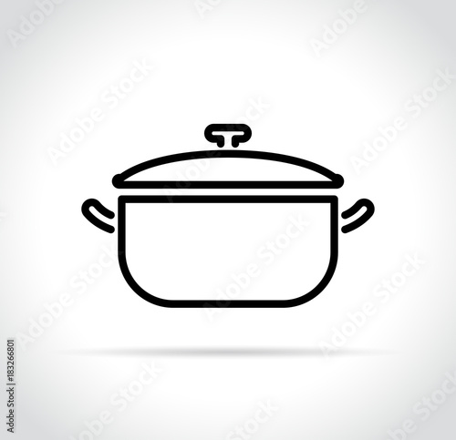 cooking pot icon on white background